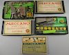 Meccano boxed sets, 1, 1A, 2A, 3A and a quantity of play worn lead figures,