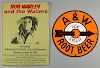 Bob Marley Tin advert for his gig at Paramount Theatre Portland USA on Oct 28, 1980, 12 x 16 inches & A & W Root Beer metal s