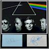 Pink Floyd - Dave Gilmour and Roger Waters autographs, the Dave Gilmour signed in black ink on blue paper, the Roger Waters s