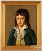 Oil on canvas portrait of a boy, 19th c.