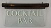 A Cocktail Bar vintage illuminated cinema / theatre sign with glass display & metal casing, 10 x 21 inches