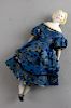 Victorian porcelain doll in blue dress 25cm