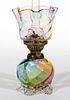 RAINBOW SWIRL OPTIC ART GLASS MINIATURE LAMP