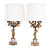 PAIR OF LOUIS XV STYLE CANDELABRA LAMPS