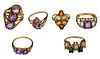 14k Yellow Gold and Gemstone Ring Assortment