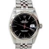 Men's Rolex Oyster Perpetual DateJust Stainless Steel Watch with Black Dial