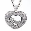 Chopard Approx. 4.50 Carat Round Brilliant Cut Diamond and 18 Karat White Gold Happy Diamond Heart Pendant Necklace