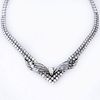 Approx. 27.0 Carat TW Diamond and 18 Karat White Gold Bib Necklace Set in the center with a 1.06 Carat Pear Shape Diamond