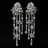Approx. 6.0 Carat Round Brilliant Cut Diamond and 18 Karat White Gold Chandelier Earrings
