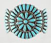 Sterling Turquoise Signed Native American Cuff