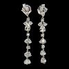 Lady's Vintage Approx. 7.0 Carat TW Pear Shape Diamond and Platinum Chandelier Earrings with Detachable Drops, each earring s