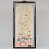 Pair of Chinoiserie Decorated Floral Painted Panels, in Faux Rosewood Frames