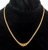 14K Gold graduated rope chain necklace 16", of multiple finely woven tapered rope chains. Approx 1/4 " at the widest point. Box closure with fold over