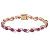 Sterling Silver Bracelet with Ruby and White Sapphire