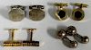 4 Pairs of Vintage Cufflinks, including 3 Sterling