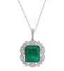 Stupendous Emerald & VS2 Diamond 18k Necklace