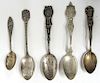 5 American Souvenir Spoons