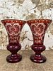 Pair of Bohemian Glass Vases