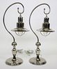 Pair of Modern Nickel or Chrome Plated Lamps