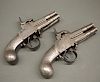 Pr 19th c four-barrel pistols