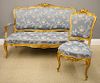 French Gilded settee and chair