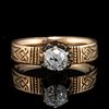 VICTORIAN 14K YELLOW GOLD AND DIAMOND LADY'S RING