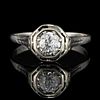 ANTIQUE ART DECO 10-14K WHITE GOLD AND APPROX. 0.5 CT. DIAMOND LADY'S RING
