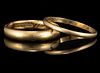 ANTIQUE 18K YELLOW GOLD MEN'S BANDS, LOT OF TWO