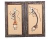 Diné (Navajo) "Yei Dancer", Sand Painting, Framed