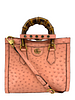 GUCCI Diana Small Ostrich  Bamboo Handle Tote NEW