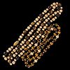 VINTAGE 14K YELLOW GOLD AND TIGER'S EYE BEADED NECKLACES, LOT OF TWO