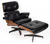 STYLE OF EAMES FOR HERMAN MILLER  670 / 671 MID-CENTURY MODERN CHAIR AND OTTOMAN