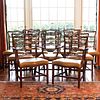 Set of Ten George III Mahogany Ladder Back Dining Chairs together with Two Side Chairs of Later Date
