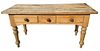 19th C Rustic French Pine Harvest Table