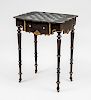 Victorian Ebonized and Painted Side Table