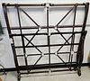 HERMES STYLE FAUX LEATHER WROUGHT IRON FULL BED 57"H 61"W NOS