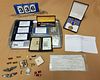 TRAY 5 PACIFIC CAMPAIGN MEDALS AND STERL AIRFORCE PINE, DOG TAGS ETC
