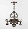 Baroque Style Metal Four-Light Ceiling Fixture