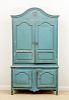 Large French Provincial Blue Painted Cupboard