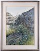 Ray Ellis "Chickory" Landscape Watercolor, Framed