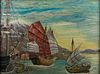 Robert Willer Chinese Harbor Oil on Canvas