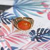 Fire Opal Textured Gold Ring