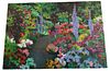Contemporary Signed Oil on Canvas of English Garden