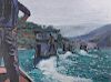 Evelyn Metzger Boat Convoy, China, Oil on Panel