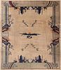 Antique Art Deco Design Chinese Rug 9 ft 7 in x 8 ft 1 in (2.92 m x 2.46 m)