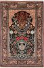 No Reserve - Vintage Persian Silk And Wool Isfahan Rug 5 ft 5 in x 3 ft 6 in (1.65 m x 1.06 m)