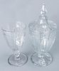 Heisey Glass Footed Celery Vase & Compote Pair