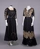 TWO EMBROIDERED SILK EVENING DRESSES, c. 1911