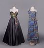 TWO SILK EVENING GOWNS, AMERICA, 1950s