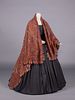 EXCEPTIONAL ENTIRELY HAND EMBROIDERED KASHMIR SHAWL, 1850s